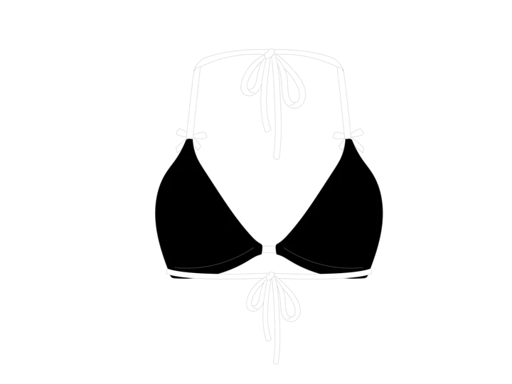 Lexi Black Contrast Bow Top